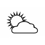 Dibujo para colorear Colorear El Sol Atra De Una Nube