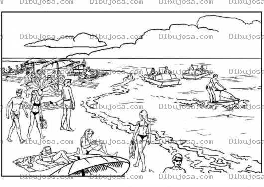 Dibujo para colorear Colorear Gente En La Playa Para Semana Santa