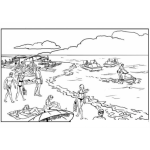 Dibujo para colorear Colorear Gente En La Playa Para Semana Santa