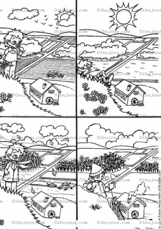 Dibujo para colorear Colorear Las 4 Estaciones Del Clima
