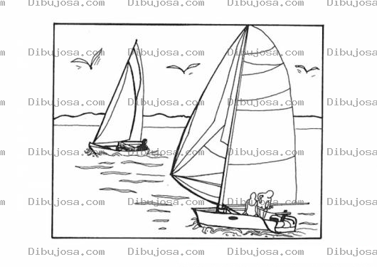 Dibujo para colorear Colorear Veleros En El Mar