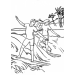 Dibujo para colorear Dibujo De Chicos Surfeando Para Colorear