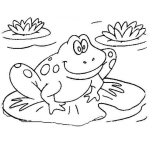 Dibujo para colorear Dibujo Para Toddlers De Una Rana Flotando En Un Estanque