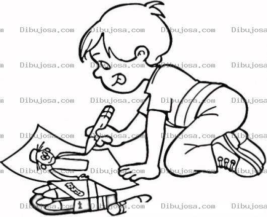 Dibujo para colorear Chico Dibujando A Papa Para Colorear Y Pintar