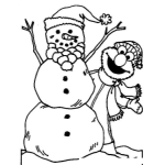 Dibujo para colorear Colorear Elmo Con Snowman