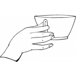 Dibujo para colorear Mano Con Tasa De Cafe Para Colorear