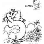 Dibujo para colorear Numero 5 Cinco Para Pintar Y Colorear