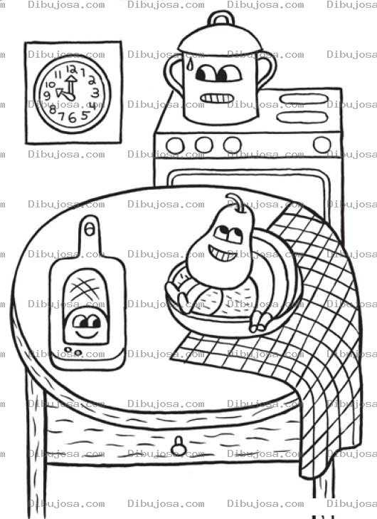 Dibujo para colorear Mesa Del Desayuno Para Colorear