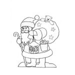 Dibujo para colorear Santaclaus Con Regalos Para Colorear