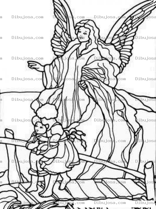 Dibujo para colorear Angel De La Guardia Para Colorear Y Pintar