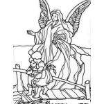 Dibujo para colorear Angel De La Guardia Para Colorear Y Pintar