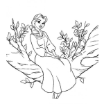 Dibujo para colorear Pintar Princesa sentada en un arbol
