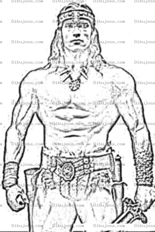 Dibujo para colorear Dibujo De Conan El Barbaro Para Colorear