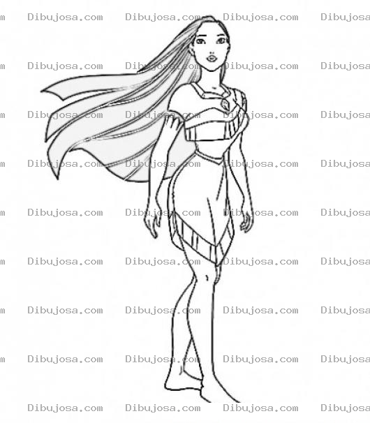 Dibujo para colorear Pocahontas Para Colorear