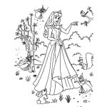 Dibujo para colorear Pintar Princesa en el Bosque