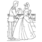 Dibujo para colorear Pintar a Cenicienta con el Principe