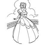 Dibujo para colorear Pintar Princesa en Balcon