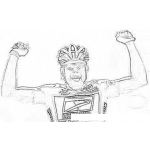 Dibujo para colorear Lance Armstrong Campeon De Ciclismo Para Colorear