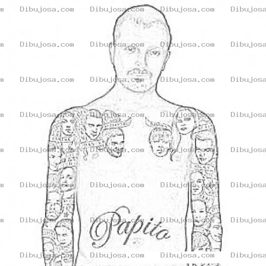 Dibujo para colorear Miguel Bose Papito Con Tatuajes Para Colorear