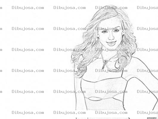 Dibujo para colorear Jessica Alba Para Colorear