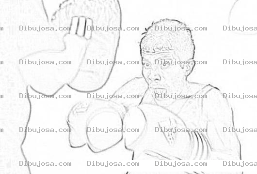 Dibujo para colorear Colorear A Eddy Valenzuela Boxeador De Guateamala Dibujo Para Pintar