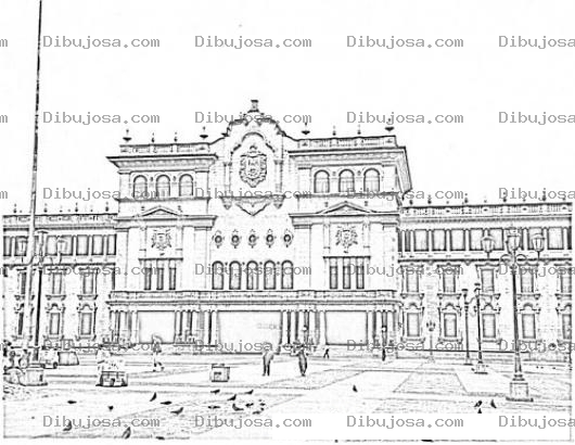 Dibujo para colorear Palacio Nacional De Guatemala Para Colorear Y Pintar