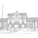 Dibujo para colorear Palacio Nacional De Guatemala Para Colorear Y Pintar