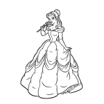 Dibujo para colorear Princesa oliendo una flor