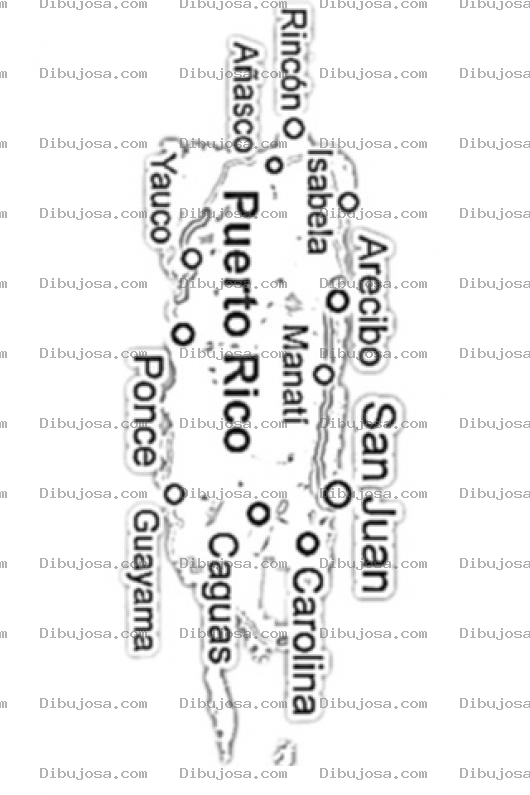 Dibujo para colorear Puerto Rico Mapa Para Colorear