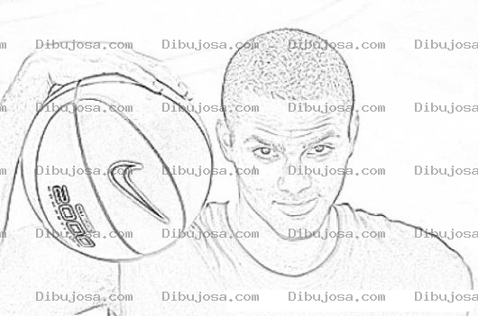 Dibujo para colorear Tony Parker Nba Player Coloring Page