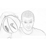 Dibujo para colorear Tony Parker Nba Player Coloring Page