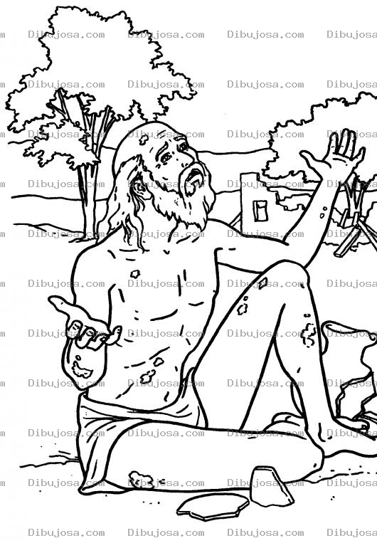 Dibujo para colorear Job De La Biblia Para Colorear Y Pintar