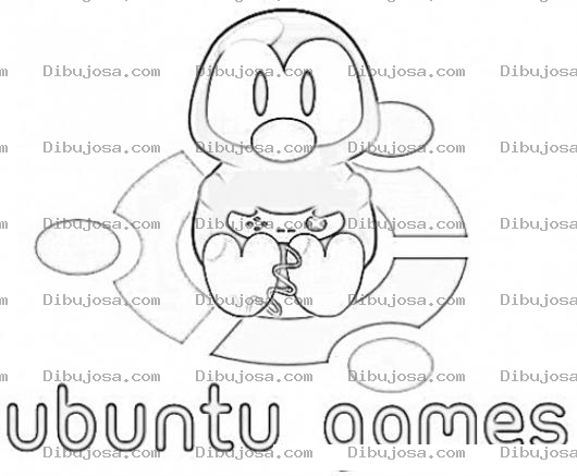 Dibujo para colorear Ubuntu Games Coloring Page