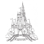 Dibujo para colorear Castillo De Disneylandia Para Colorear