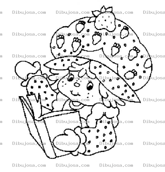 Dibujo para colorear Rosita Fresita Leyendo Un Libro Para Colorear