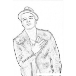 Dibujo para colorear Bruno Mars Coloring Page