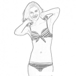 Dibujo para colorear Modelo Tommy Hilfiger Para Colorear