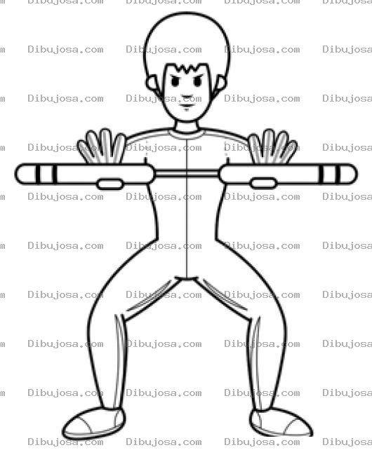 Dibujo para colorear Bruce Lee Con Chacos Para Colorear Y Pintar