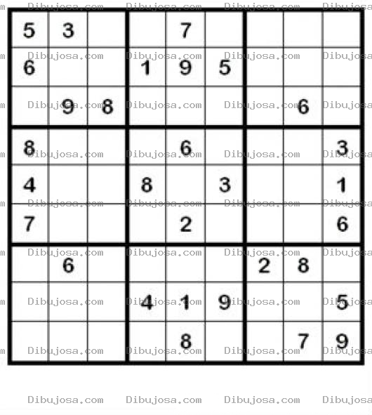Dibujo para colorear Juego de Sudoku 1