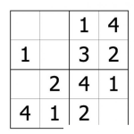 Dibujo para colorear Sudoku De 4 Numeros