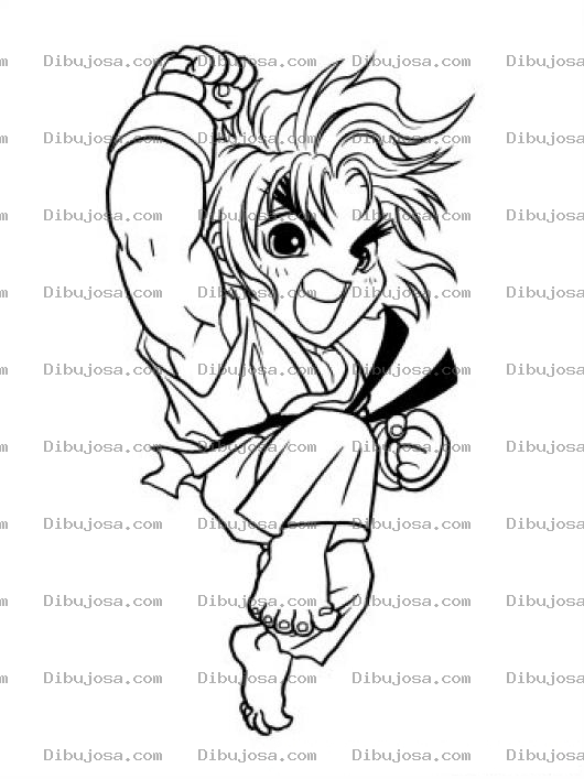 Dibujo para colorear Ken Street Fighter Coloring Page