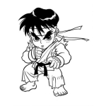 Dibujo para colorear Ryu Streen Fighter Coloring Page