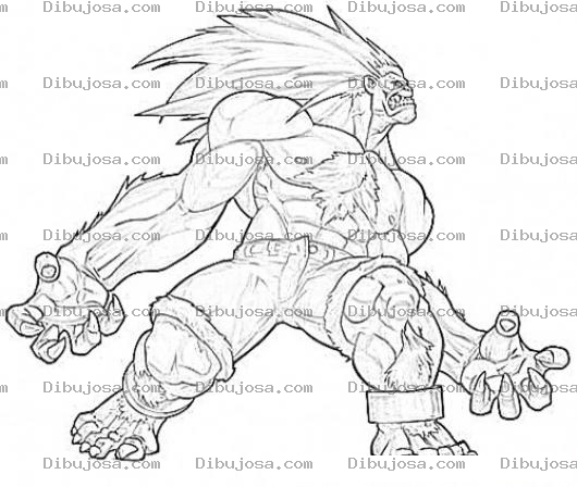 Dibujo para colorear Blanka Street Fighter Coloring Page Para Pintar