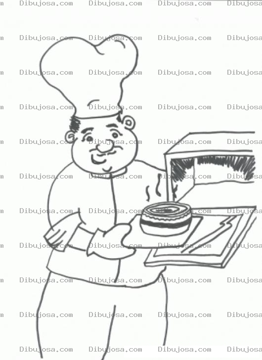 Dibujo para colorear Dibujo De Un Panadero Para Pintar