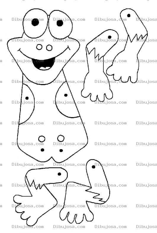 Dibujo para colorear Rana para Armar