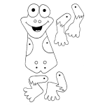 Dibujo para colorear Rana para Armar