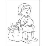 Dibujo para colorear Caillou vestido de Santa Claus