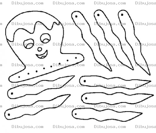 Dibujo para colorear Pulpo para Armar