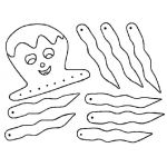 Dibujo para colorear Pulpo para Armar