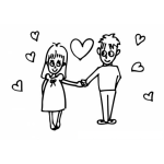 Dibujo para colorear Pareja Enamorada Para Colorear